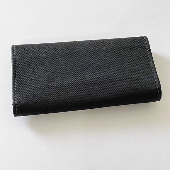 Prada black Tessuto nylon triangle logo saffiano leather key case - Picture 4 of 11